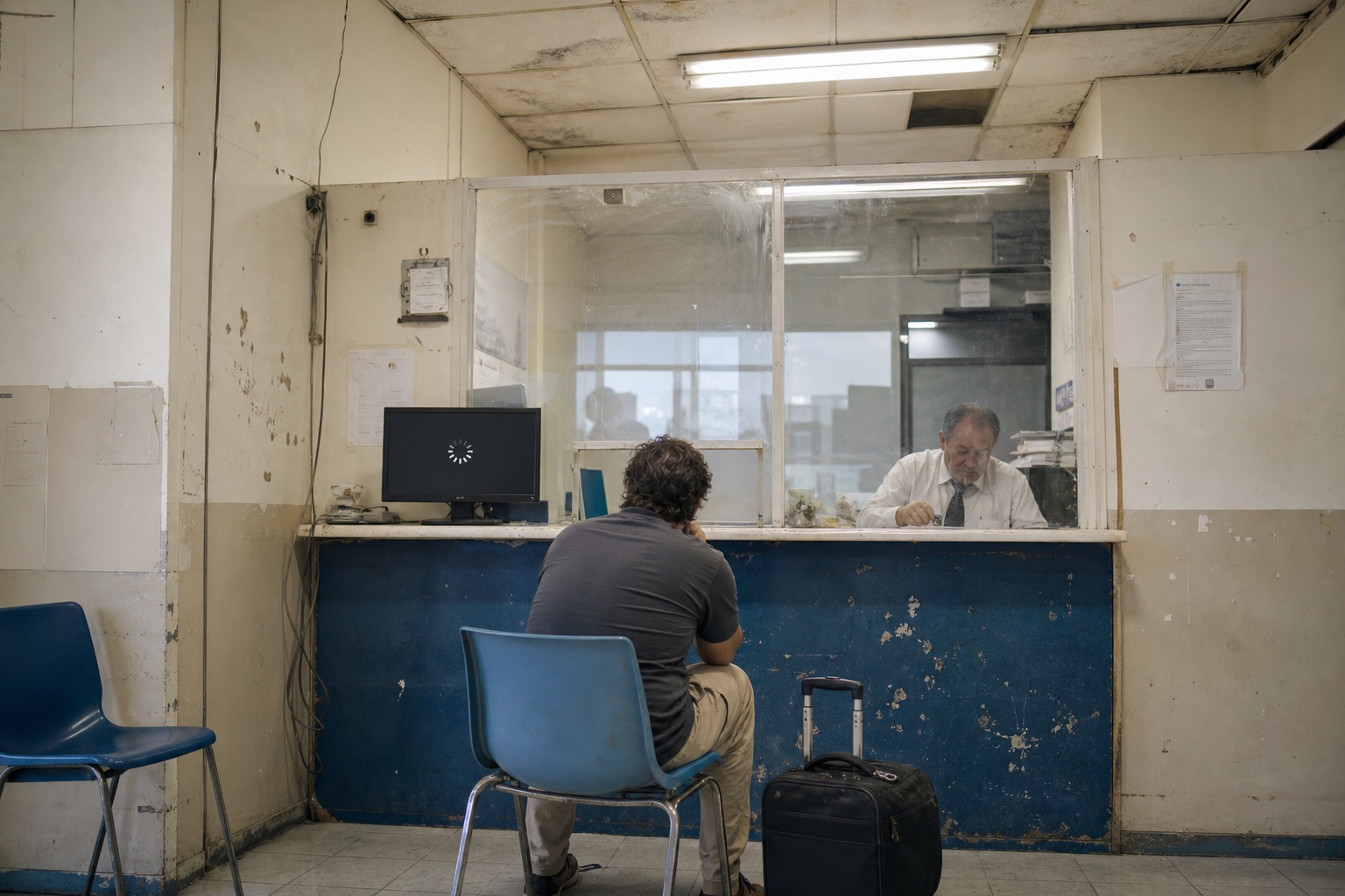 Worn FlyAndCry Refund Observation counter with an old monitor