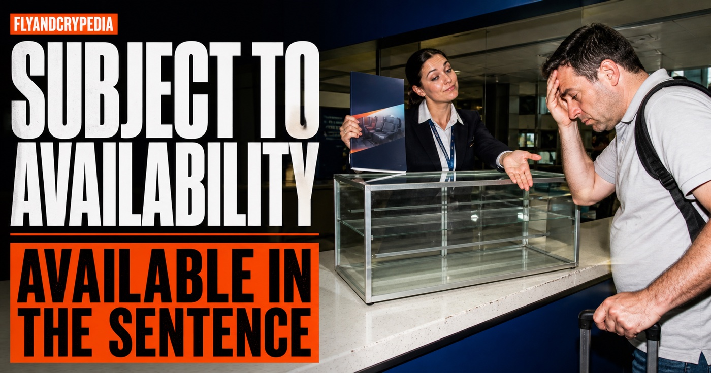 Passenger shown an empty display case for an advertised airline upgrade at a service desk